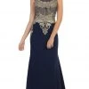 May Queen - RQ-7436 Gilded Sheer Jewel Sheath Evening Dress 2 May Queen - RQ-7436 Gilded Sheer Jewel Sheath Evening Dress