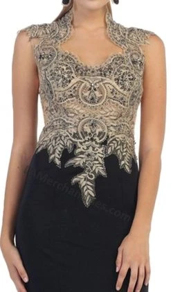 May Queen - RQ-7440 Embellished Queen Anne Sheath Evening Dress Formal Gowns 13 May Queen - RQ-7440 Embellished Queen Anne Sheath Evening Dress Formal Gowns