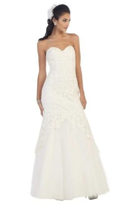 Formal Gowns May Queen - RQ-7445 Embroidered Sweetheart Mermaid Evening Dress