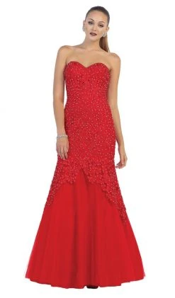 Formal Gowns May Queen - RQ-7445 Embroidered Sweetheart Mermaid Evening Dress
