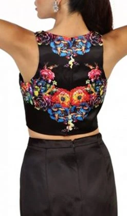 Formal Gowns May Queen - RQ-7503 Two Piece Floral Print Evening Gown