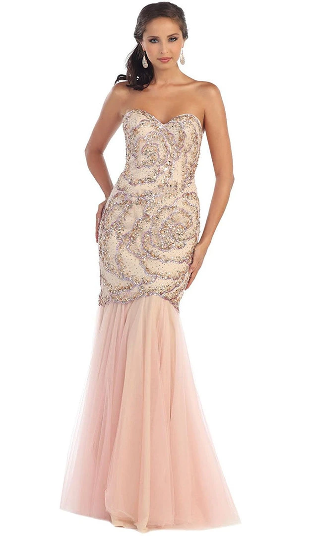 Formal Gowns May Queen - RQ7289 Strapless Sequined Embellished Evening Gown 7 Formal Gowns May Queen - RQ7289 Strapless Sequined Embellished Evening Gown