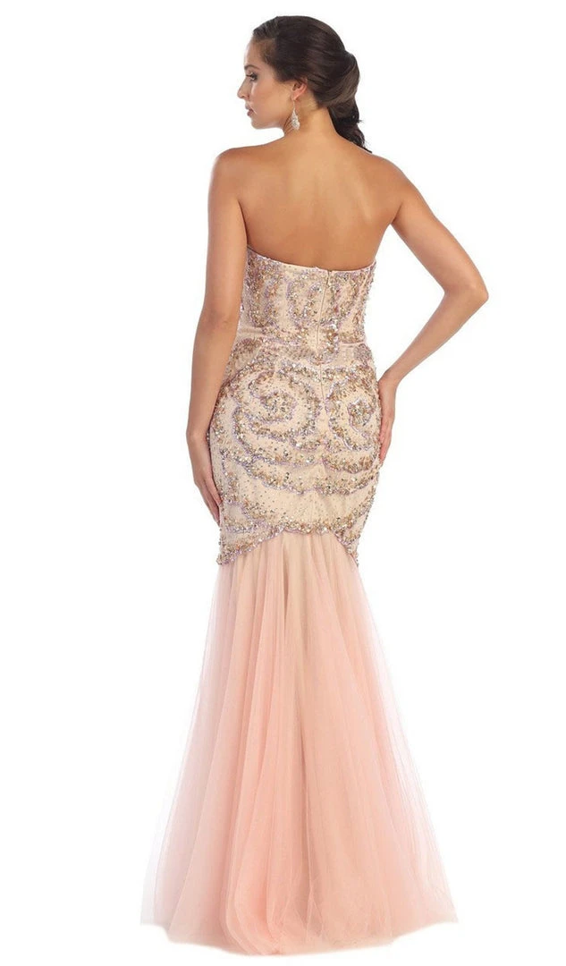 Formal Gowns May Queen - RQ7289 Strapless Sequined Embellished Evening Gown 8 Formal Gowns May Queen - RQ7289 Strapless Sequined Embellished Evening Gown