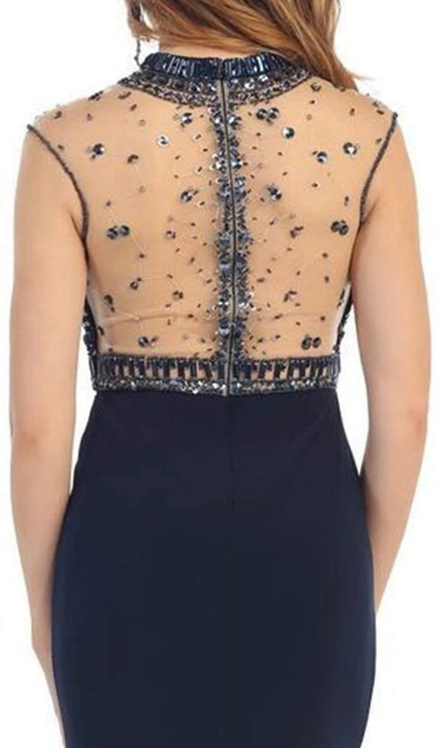 May Queen - RQ7322 Illusion High Neck Embellished Evening Dress Formal Gowns 6 May Queen - RQ7322 Illusion High Neck Embellished Evening Dress Formal Gowns