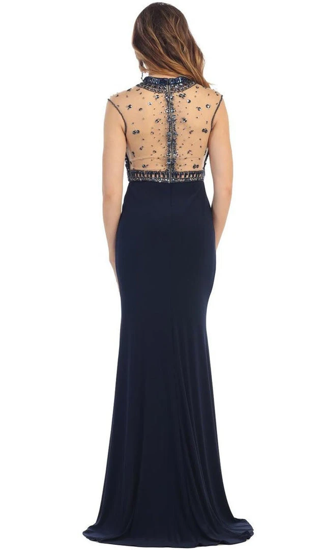 May Queen - RQ7322 Illusion High Neck Embellished Evening Dress Formal Gowns 5 May Queen - RQ7322 Illusion High Neck Embellished Evening Dress Formal Gowns