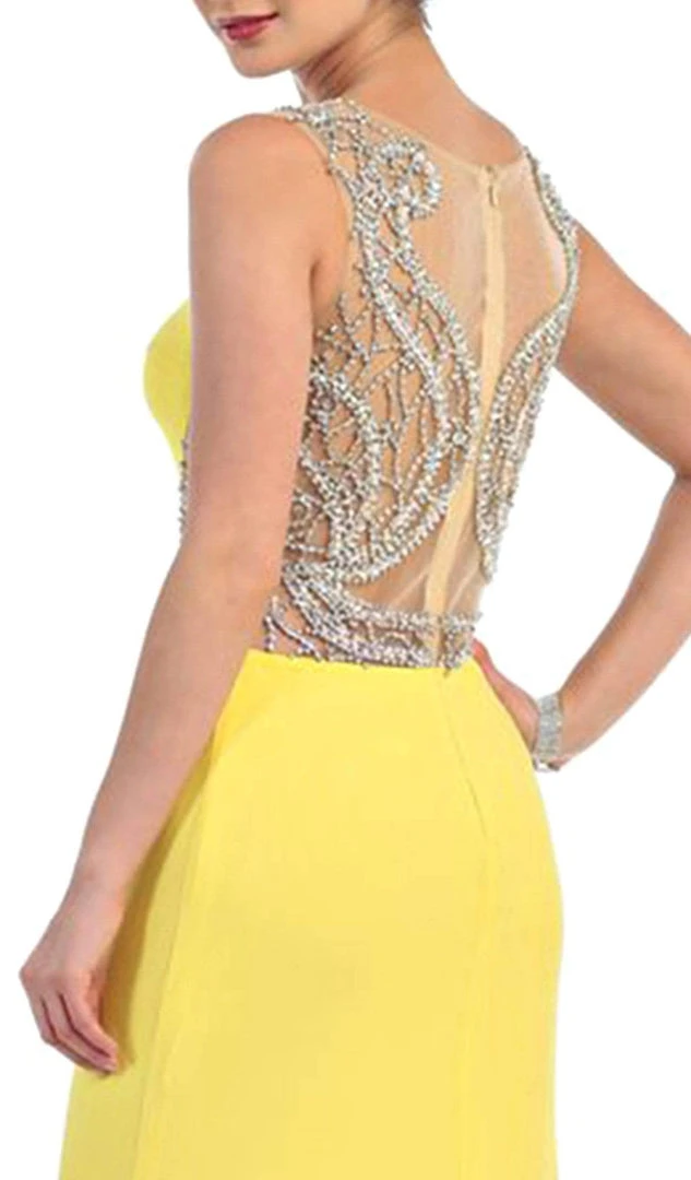 Formal Gowns May Queen - RQ7375 Hourglass Illusion Embellished Bodice Evening Dress 6 Formal Gowns May Queen - RQ7375 Hourglass Illusion Embellished Bodice Evening Dress