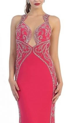 Formal Gowns May Queen - RQ7405 Sparkling Sleeveless Open Back Mermaid Evening Dress