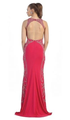 Formal Gowns May Queen - RQ7405 Sparkling Sleeveless Open Back Mermaid Evening Dress