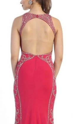 Formal Gowns May Queen - RQ7405 Sparkling Sleeveless Open Back Mermaid Evening Dress