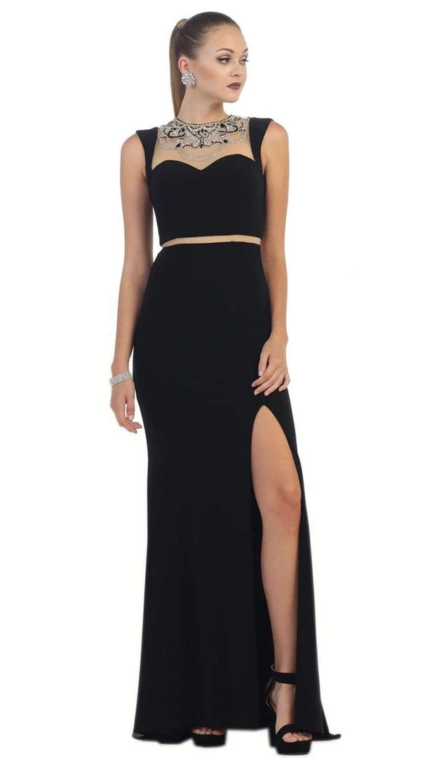 May Queen - RQ7417 Sleeveless Mock Two Piece Mermaid Prom Dress Formal Gowns 7 May Queen - RQ7417 Sleeveless Mock Two Piece Mermaid Prom Dress Formal Gowns