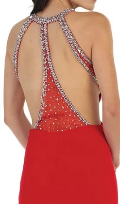 May Queen - RQ7421 Jewel Ornate Bodice High Neck Evening Gown