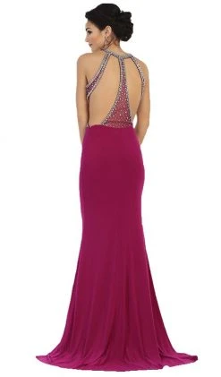 May Queen - RQ7421 Jewel Ornate Bodice High Neck Evening Gown