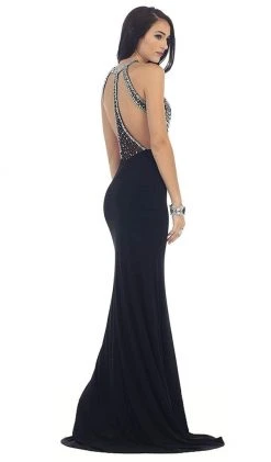 May Queen - RQ7421 Jewel Ornate Bodice High Neck Evening Gown