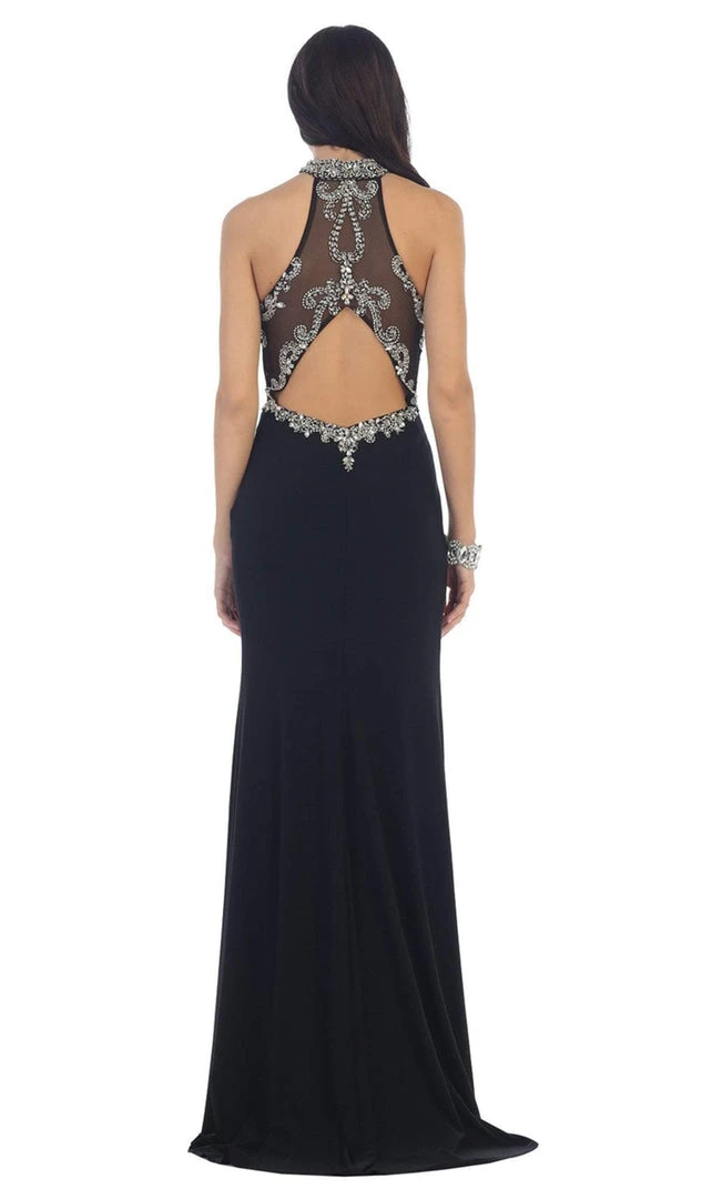 Formal Gowns May Queen - RQ7423 Embellished Long High Neck Dress 5 Formal Gowns May Queen - RQ7423 Embellished Long High Neck Dress