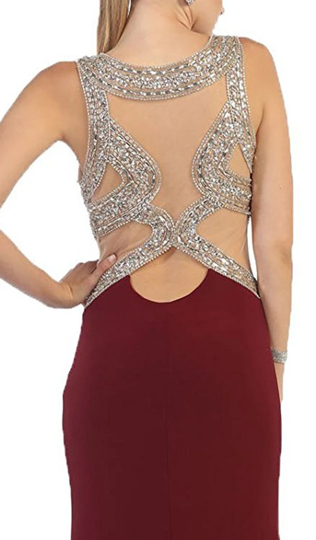 Formal Gowns May Queen - RQ7444 Sequined And Beaded Embellished Bodice Cutout Illusion Evening Gown 6 Formal Gowns May Queen - RQ7444 Sequined And Beaded Embellished Bodice Cutout Illusion Evening Gown
