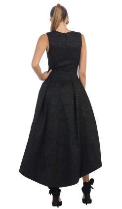 May Queen - RQ7449 Sleeveless Jacquard High Low Cocktail Dress