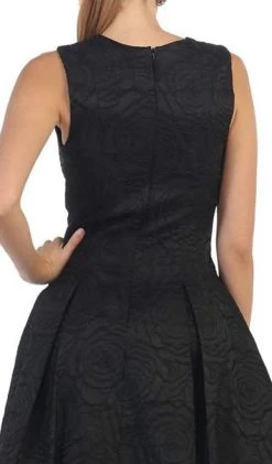 May Queen - RQ7449 Sleeveless Jacquard High Low Cocktail Dress