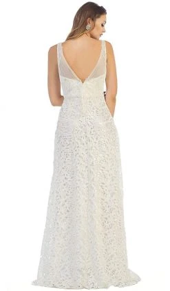 May Queen - RQ7470 Bedazzled V-neck Sheath Evening Dress Formal Gowns 16 May Queen - RQ7470 Bedazzled V-neck Sheath Evening Dress Formal Gowns