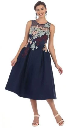 May Queen - RQ7473 Embroidered Magic Floral Cocktail Dress