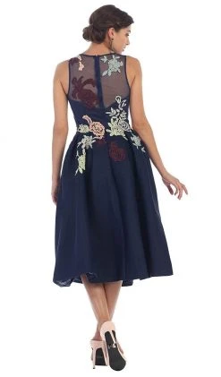 May Queen - RQ7473 Embroidered Magic Floral Cocktail Dress