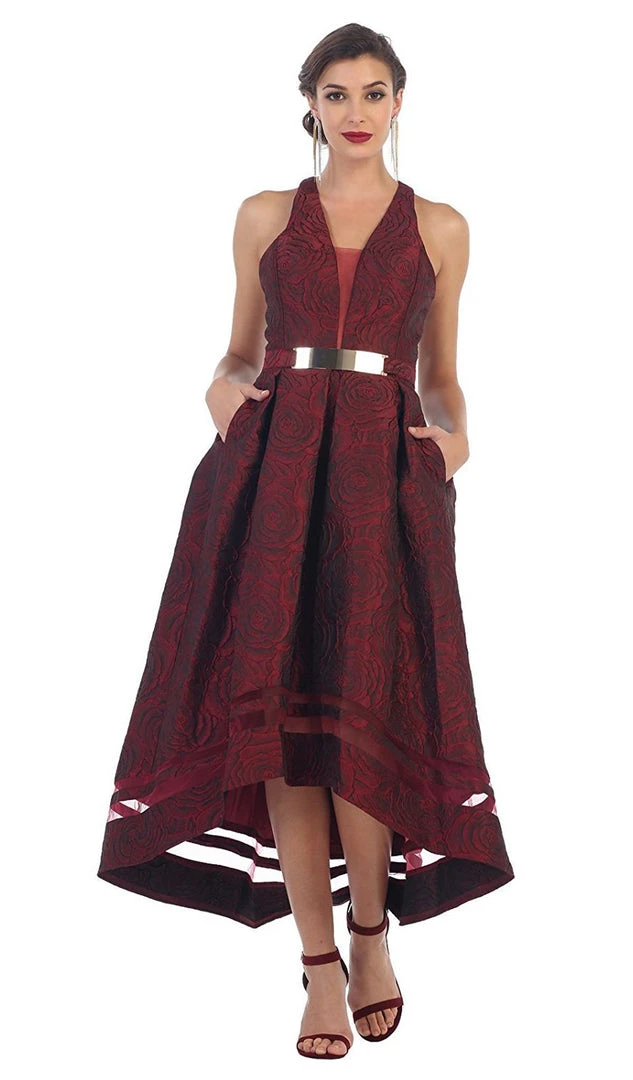 May Queen - RQ7474 Halter Neck High Low Satin Formal Gown Formal Gowns 8 May Queen - RQ7474 Halter Neck High Low Satin Formal Gown Formal Gowns