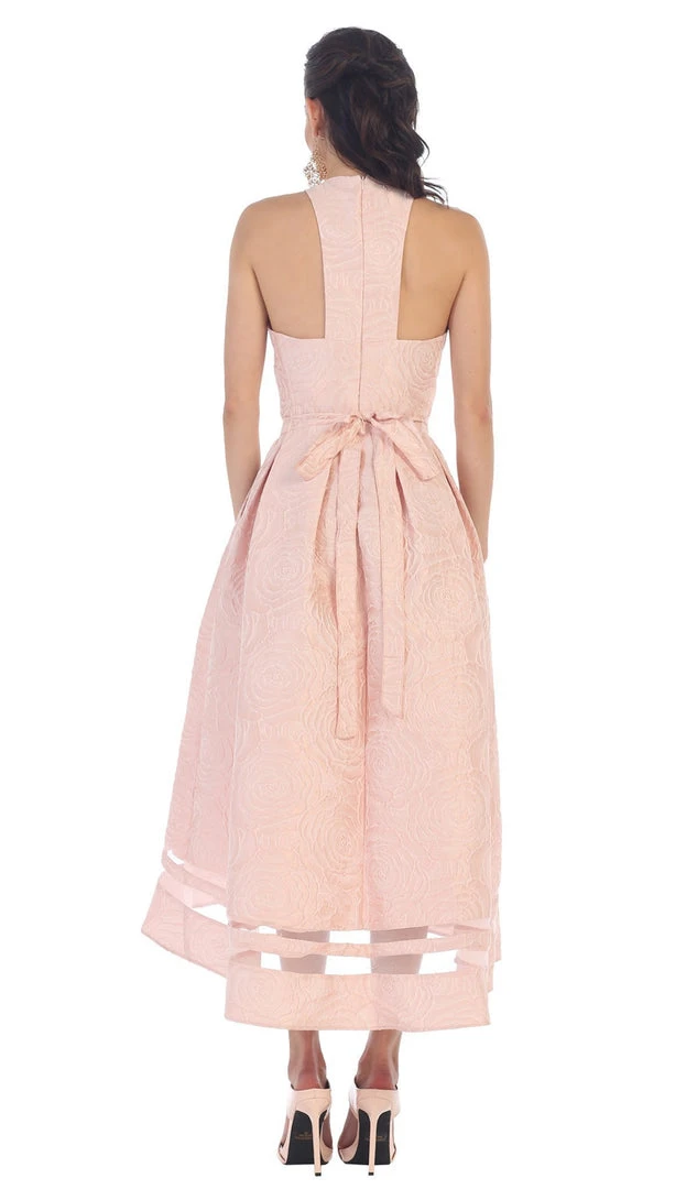 May Queen - RQ7474 Halter Neck High Low Satin Formal Gown Formal Gowns 6 May Queen - RQ7474 Halter Neck High Low Satin Formal Gown Formal Gowns