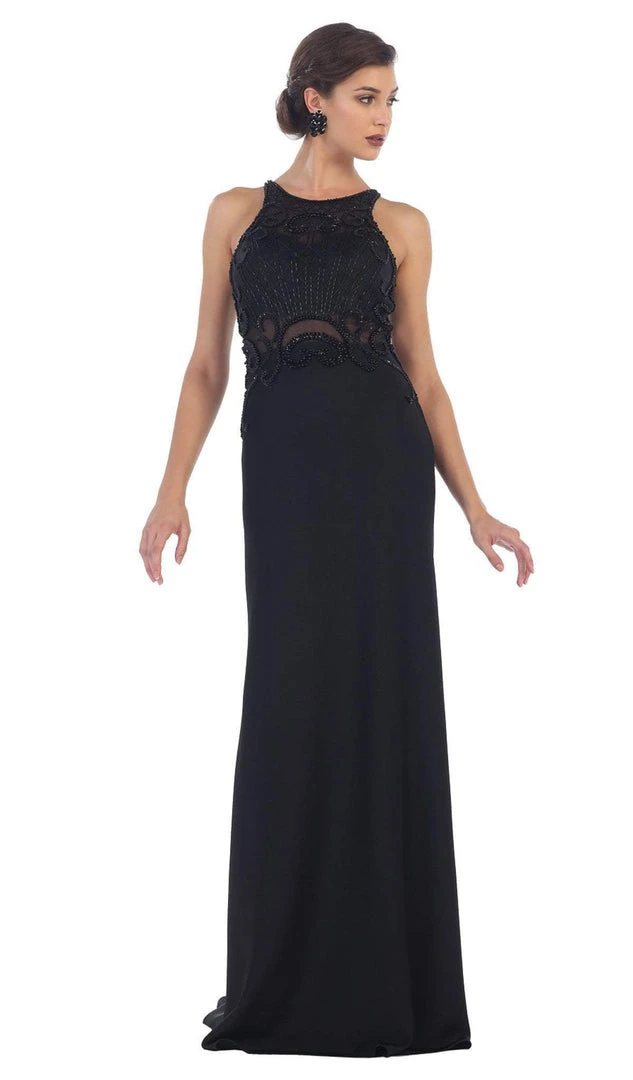 May Queen - RQ7475 Sleeveless Embellished Jersey Evening Gown Formal Gowns 3 May Queen - RQ7475 Sleeveless Embellished Jersey Evening Gown Formal Gowns