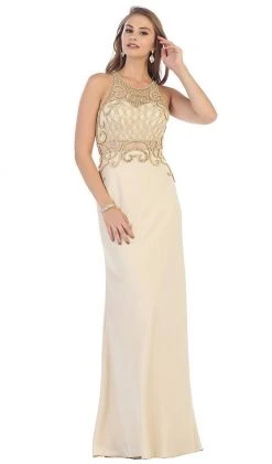 May Queen - RQ7475 Sleeveless Embellished Jersey Evening Gown Formal Gowns 16 May Queen - RQ7475 Sleeveless Embellished Jersey Evening Gown Formal Gowns