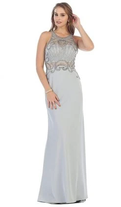 May Queen - RQ7475 Sleeveless Embellished Jersey Evening Gown Formal Gowns 14 May Queen - RQ7475 Sleeveless Embellished Jersey Evening Gown Formal Gowns