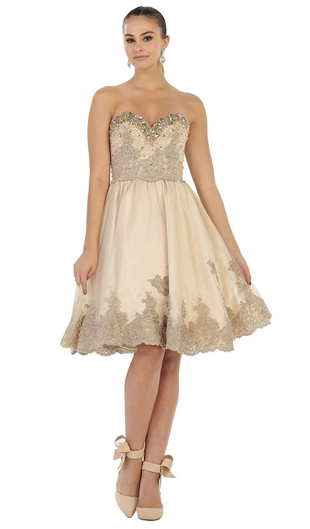 Cocktail Dresses May Queen - RQ7476 Sparkling Embroidered Sweetheart Cocktail Dress 3 Cocktail Dresses May Queen - RQ7476 Sparkling Embroidered Sweetheart Cocktail Dress