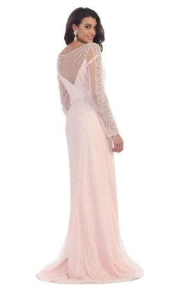 May Queen - RQ7483 Sheer Pearls And Rhinestone Mesh Evening Gown Formal Gowns 15 May Queen - RQ7483 Sheer Pearls And Rhinestone Mesh Evening Gown Formal Gowns