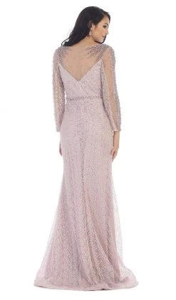 May Queen - RQ7483 Sheer Pearls And Rhinestone Mesh Evening Gown Formal Gowns 17 May Queen - RQ7483 Sheer Pearls And Rhinestone Mesh Evening Gown Formal Gowns