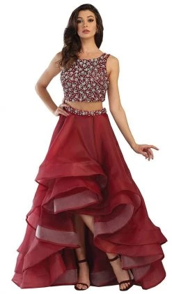 May Queen - RQ7486 Two Piece Bateau A-line Prom Dress 11 May Queen - RQ7486 Two Piece Bateau A-line Prom Dress
