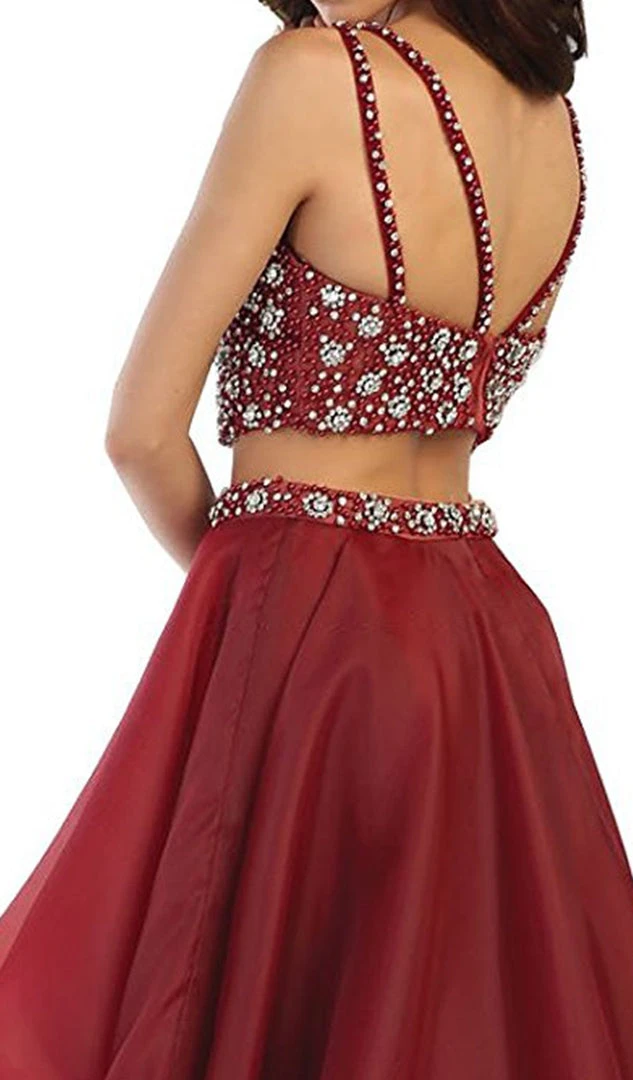 May Queen - RQ7486 Two Piece Bateau A-line Prom Dress 6 May Queen - RQ7486 Two Piece Bateau A-line Prom Dress