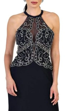 Formal Gowns May Queen - RQ7490 Ornate Illusion Panel Prom Gown