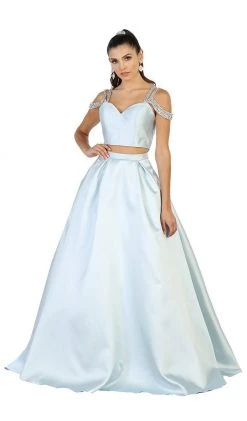 May Queen - RQ7506 Two Piece Satin Evening Dress