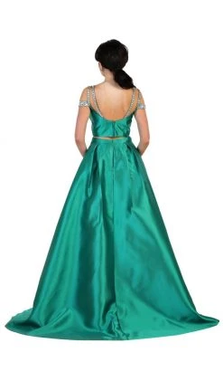 May Queen - RQ7506 Two Piece Satin Evening Dress