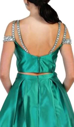 May Queen - RQ7506 Two Piece Satin Evening Dress
