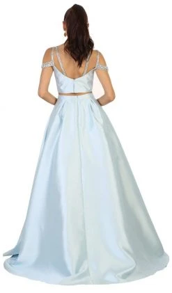 May Queen - RQ7506 Two Piece Satin Evening Dress