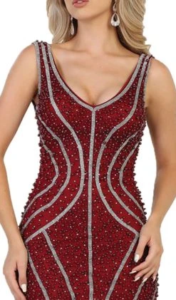 Formal Gowns May Queen - RQ7511 Sleeveless Embellished Mesh Evening Gown