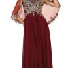 May Queen - RQ7514 Cape Sleeve Embellished A-line Mother Of The Bride Gown
