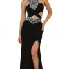 May Queen - RQ7526 Embellished Cutout Dress With Slit 2 May Queen - RQ7526 Embellished Cutout Dress With Slit