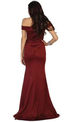 Formal Gowns May Queen - RQ7528 Off Shoulders Ruffle Detail Satin Evening Dress 17 Formal Gowns May Queen - RQ7528 Off Shoulders Ruffle Detail Satin Evening Dress