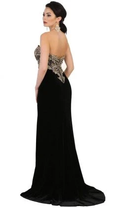 Formal Gowns May Queen - RQ7540 Embroidered Sweetheart Sheath Prom Dress