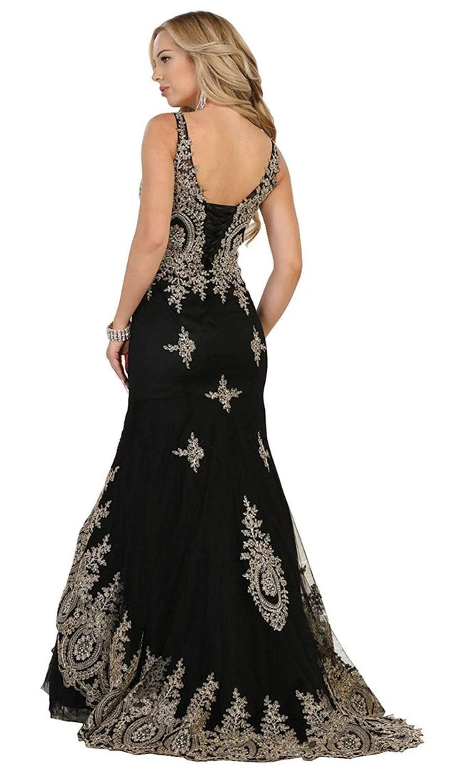 May Queen - RQ7546 Gilded Illusion Scoop Trumpet Dress Formal Gowns 5 May Queen - RQ7546 Gilded Illusion Scoop Trumpet Dress Formal Gowns