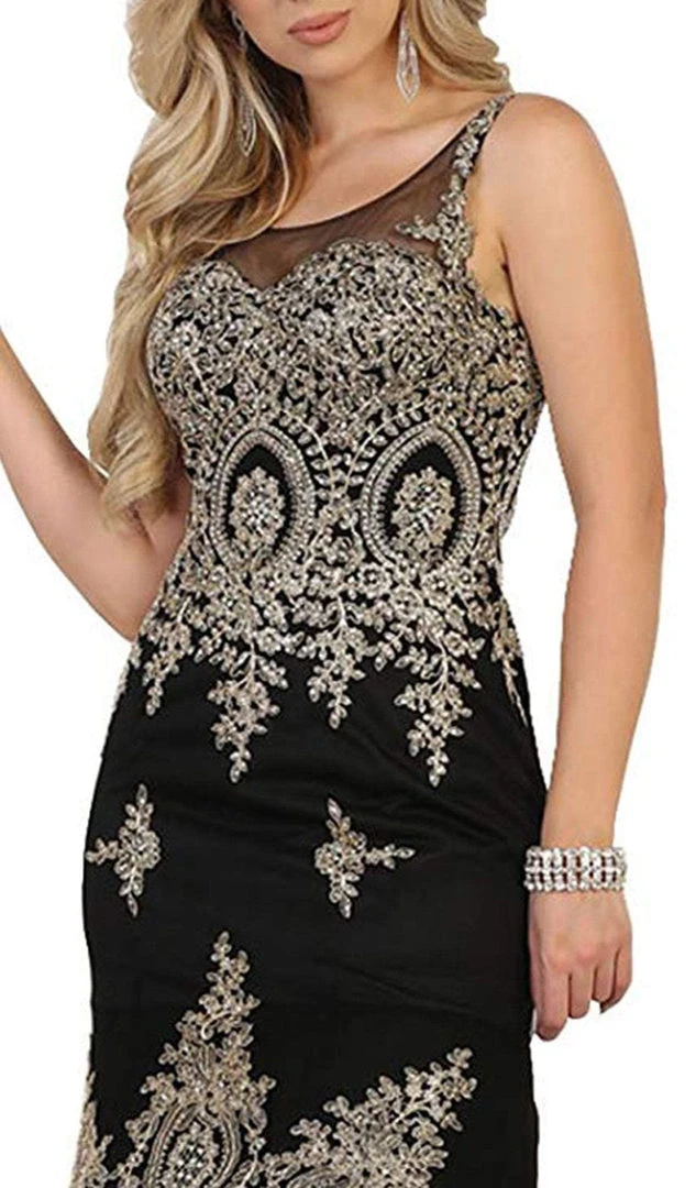 May Queen - RQ7546 Gilded Illusion Scoop Trumpet Dress Formal Gowns 4 May Queen - RQ7546 Gilded Illusion Scoop Trumpet Dress Formal Gowns