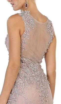 May Queen - RQ7551 Embellished Illusion Jewel Sheath Prom Gown 12 May Queen - RQ7551 Embellished Illusion Jewel Sheath Prom Gown