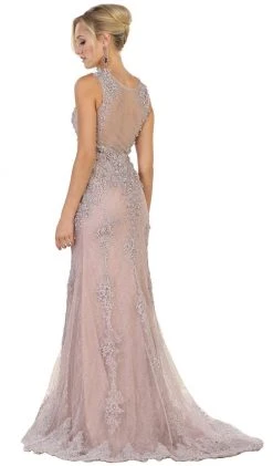 May Queen - RQ7551 Embellished Illusion Jewel Sheath Prom Gown 10 May Queen - RQ7551 Embellished Illusion Jewel Sheath Prom Gown