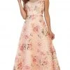May Queen - RQ7554 Cap Sleeve Floral Embellished A-line Evening Gown 2 May Queen - RQ7554 Cap Sleeve Floral Embellished A-line Evening Gown