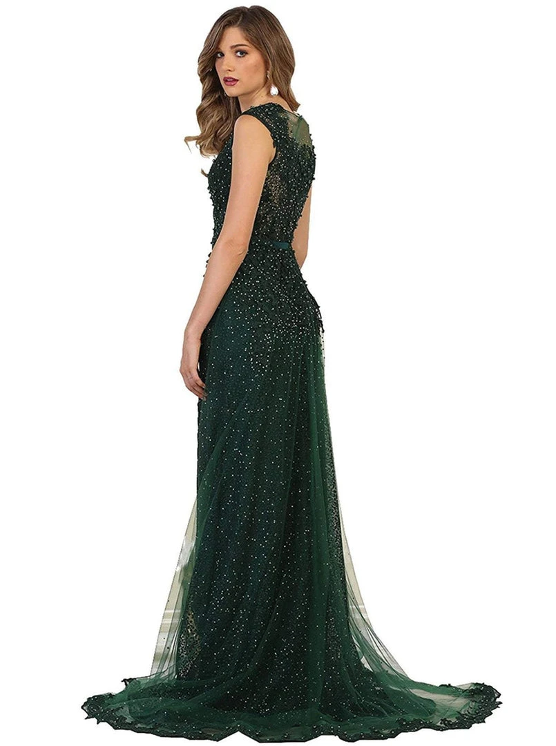 May Queen - RQ7556 Embellished Illusion Jewel Fitted Evening Gown 8 May Queen - RQ7556 Embellished Illusion Jewel Fitted Evening Gown
